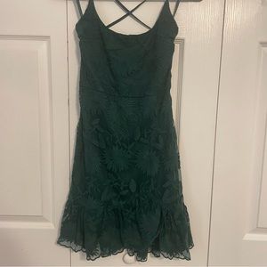 Saints + Secrets Lace Dress lace up back medium forest green